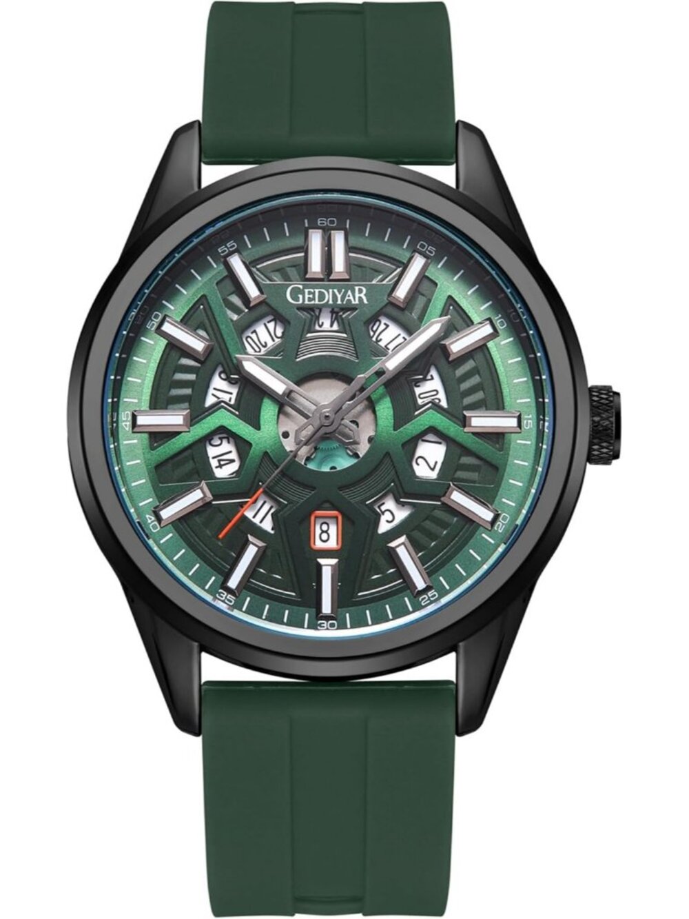 Men's Green Analog Quartz Solid Luxury Casual Calendar Waterproof Wrist Watch